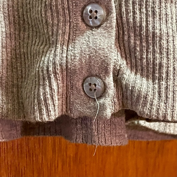Merona Vintage Womens Size Medium Light Gray Button Up Cardigan Knit Sweater - Picture 9 of 11